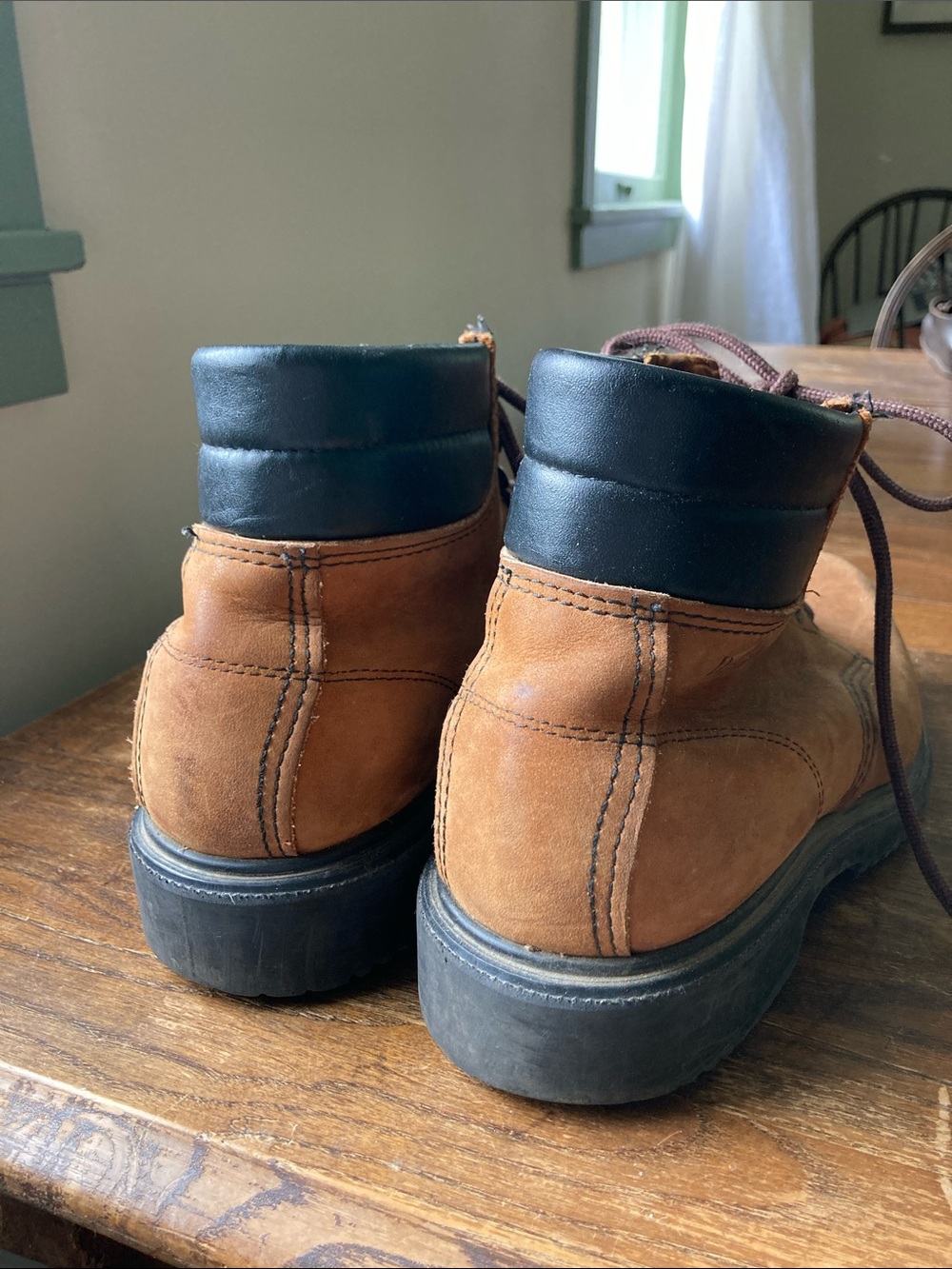 Red Wing Brown Work Boots with Black Collar - Picture 4 of 5